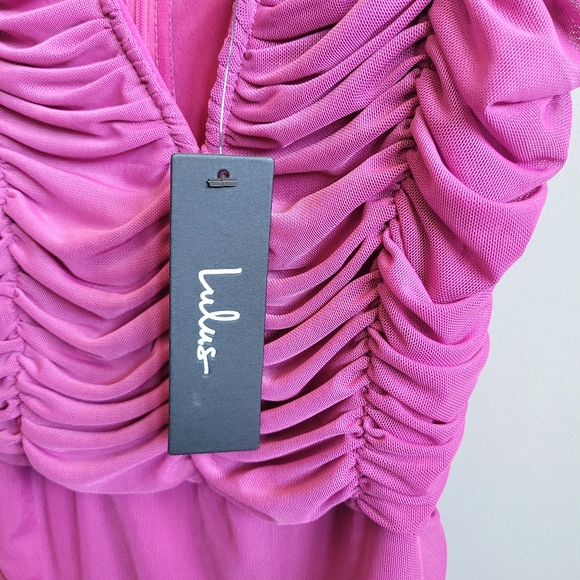 Lulus Here and Wow Magenta Ruched Bodycon Mini Dress - Picture 9 of 11